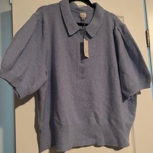 New Half Button Knit Top Shirt size 3X